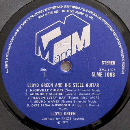 Lloyd Green : Lloyd Green And His Steel Guitar (LP, Album)