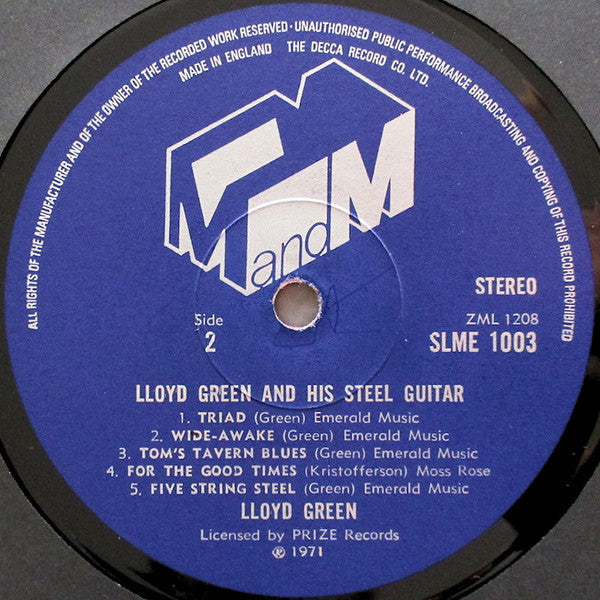 Lloyd Green : Lloyd Green And His Steel Guitar (LP, Album)