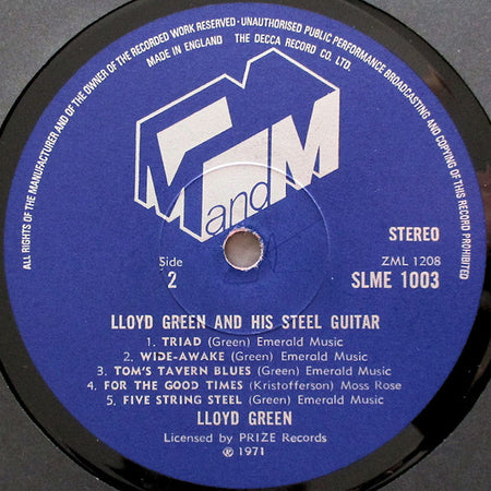 Lloyd Green : Lloyd Green And His Steel Guitar (LP, Album)