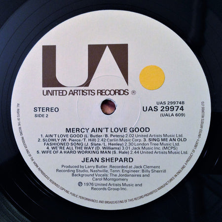 Jean Shepard : Mercy Ain't Love Good (LP, Album)