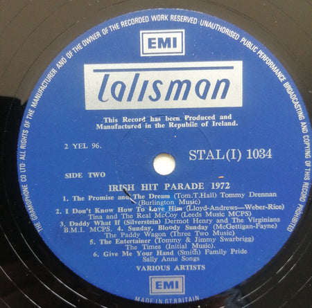 Various : Irish Hit Parade '72 (LP, Comp)