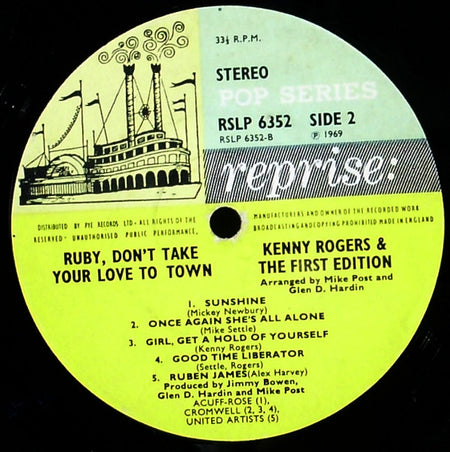 Kenny Rogers & The First Edition : Ruby, Don't Take Your Love To Town (LP, Album)