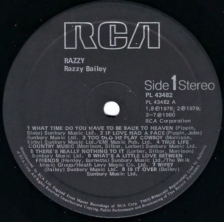 Razzy Bailey : Razzy (LP, Album)