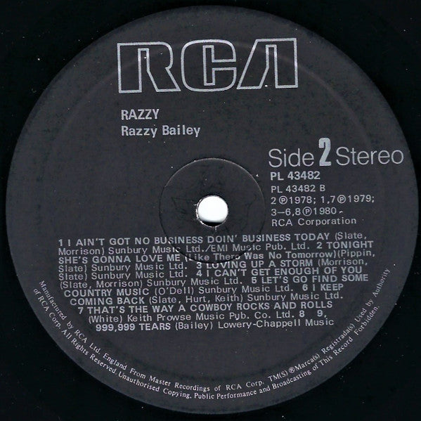 Razzy Bailey : Razzy (LP, Album)