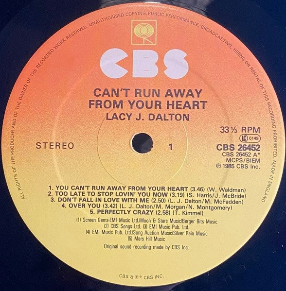 Lacy J. Dalton : Can't Run Away From Your Heart (LP)