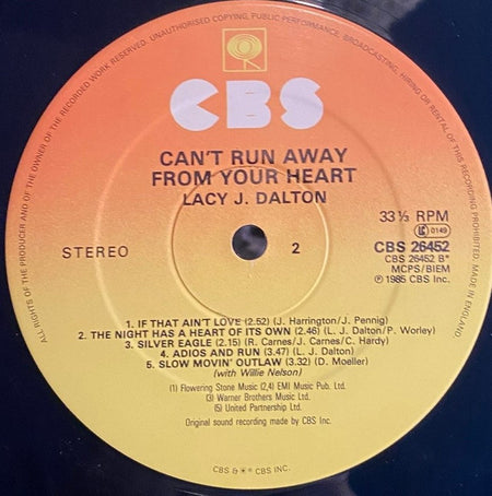 Lacy J. Dalton : Can't Run Away From Your Heart (LP)