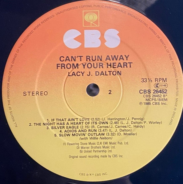 Lacy J. Dalton : Can't Run Away From Your Heart (LP)