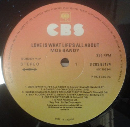 Moe Bandy : Love Is What Life's All About (LP, Album)