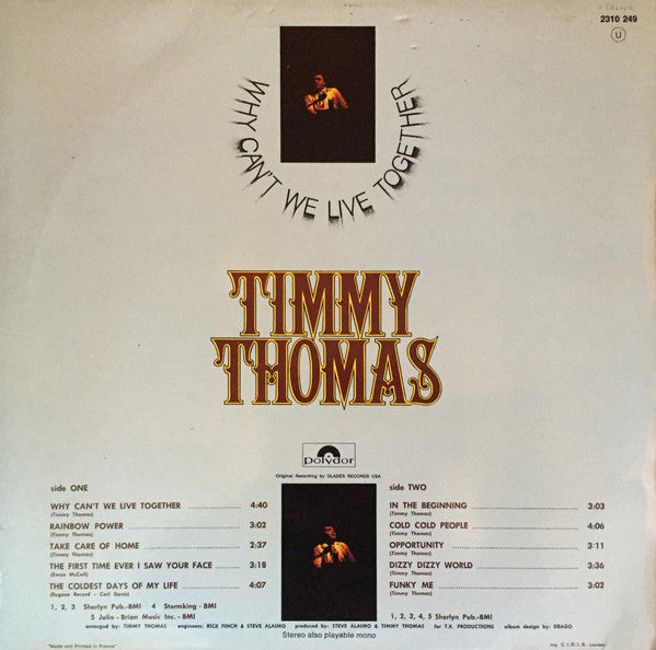 Timmy Thomas : Why Can't We Live Together (LP, Album)