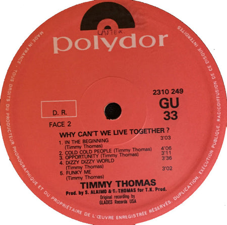 Timmy Thomas : Why Can't We Live Together (LP, Album)