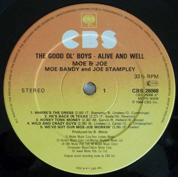 Moe Bandy & Joe Stampley : The Good Ol' Boys - Alive And Well (LP, Album)
