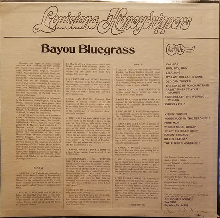 The Louisiana Honeydrippers : Bayou Bluegrass  (LP, Album, Mono, RE)