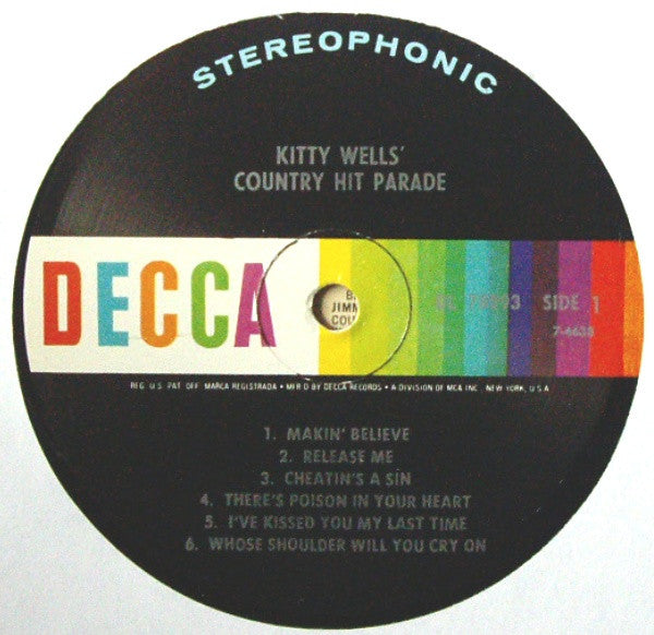Kitty Wells : Kitty Wells' Country Hit Parade (LP, RE, Enh)