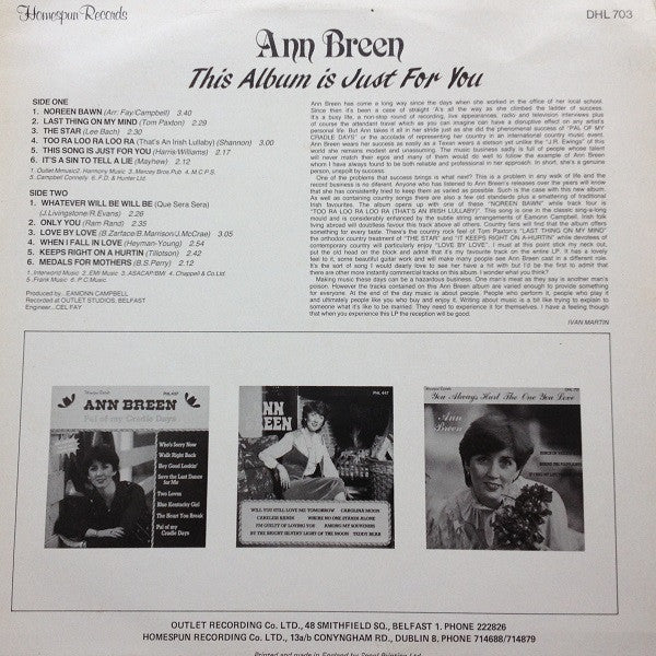 Ann Breen : This Album Is Just For You (LP, Album)