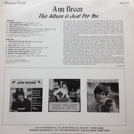 Ann Breen : This Album Is Just For You (LP, Album)
