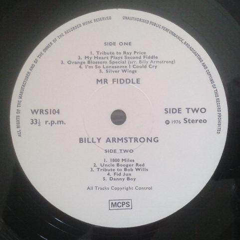 Billy Armstrong : Mr Fiddle (LP, Album)