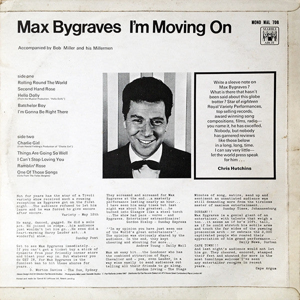 Max Bygraves : I'm Moving On (LP, Album, Mono)