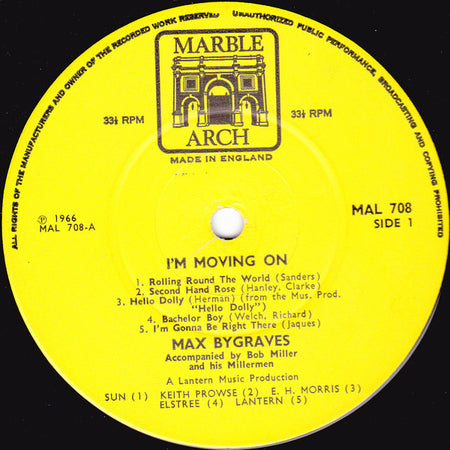 Max Bygraves : I'm Moving On (LP, Album, Mono)