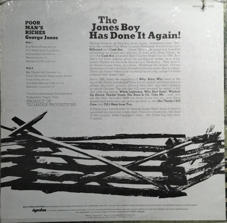 George Jones (2) : Poor Man's Riches (LP)