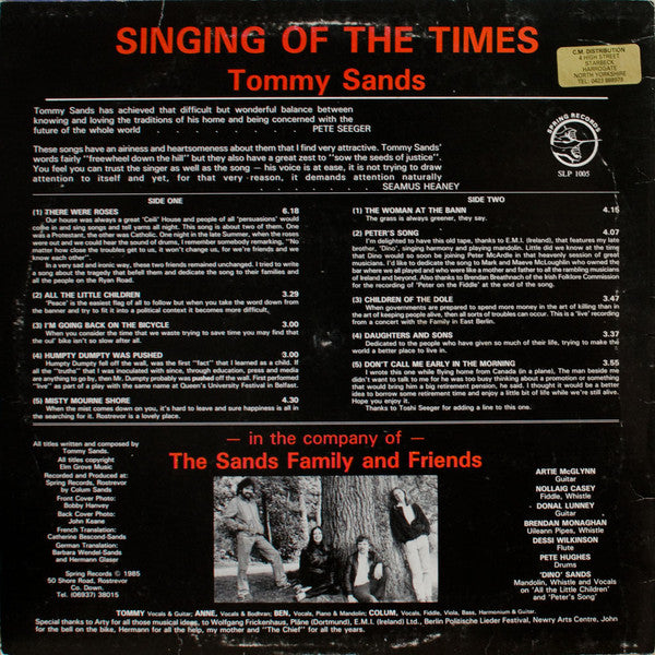 Tommy Sands (2) : Singing Of The Times (LP, Album)