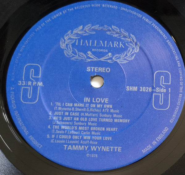 Tammy Wynette : In Love (LP, Album, RE)