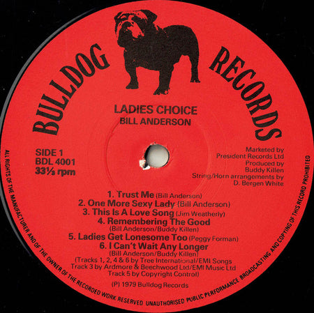 Bill Anderson (2) : Ladies Choice (LP, Album)