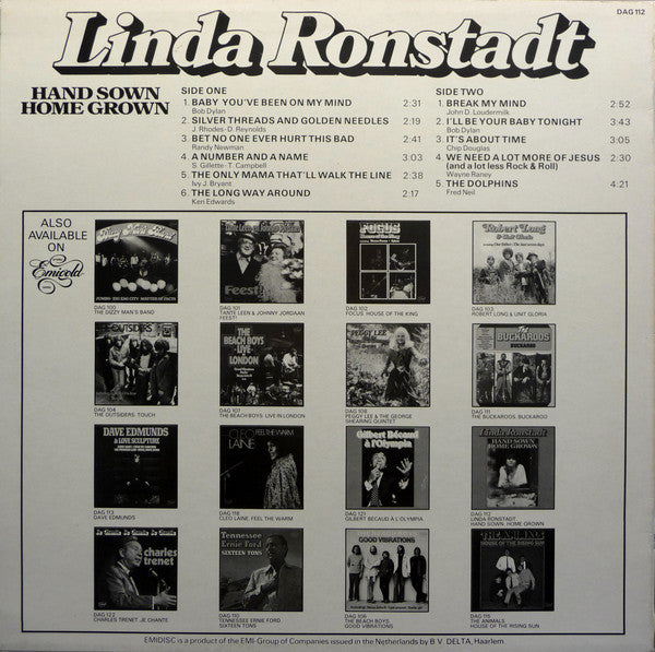 Linda Ronstadt : Hand Sown Home Grown (LP, Album, RE)