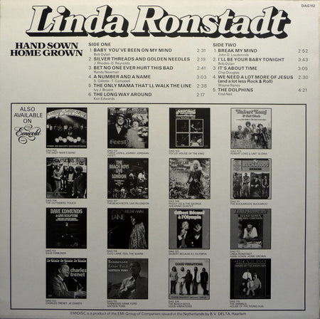 Linda Ronstadt : Hand Sown Home Grown (LP, Album, RE)