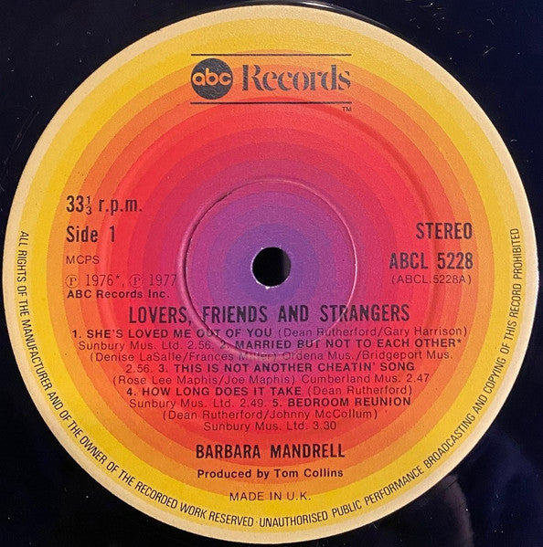 Barbara Mandrell : Lovers, Friends And Strangers (LP, Album)