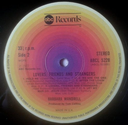 Barbara Mandrell : Lovers, Friends And Strangers (LP, Album)