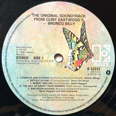 Various : The Original Music Soundtrack From Clint Eastwood's - Bronco Billy (LP, Album)