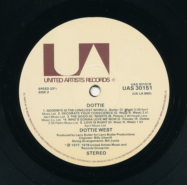 Dottie West : Dottie (LP, Album)