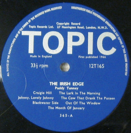 Paddy Tunney : The Irish Edge (LP, Mono)
