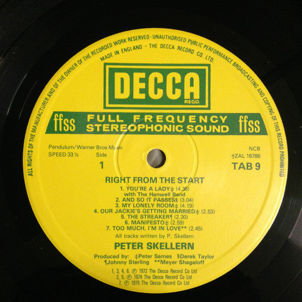 Peter Skellern : Right From The Start (LP, Comp)