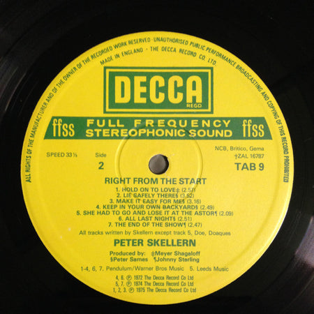 Peter Skellern : Right From The Start (LP, Comp)