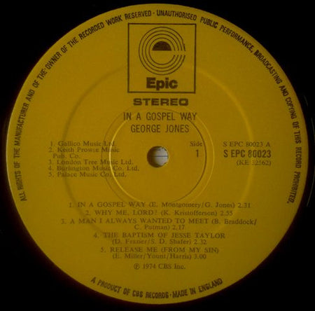 George Jones (2) : In A Gospel Way (LP, Album)
