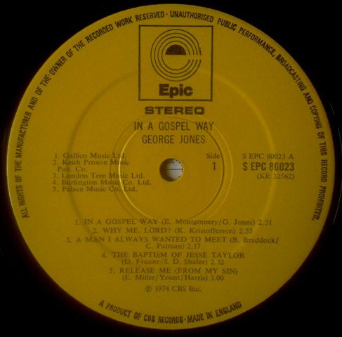 George Jones (2) : In A Gospel Way (LP, Album)