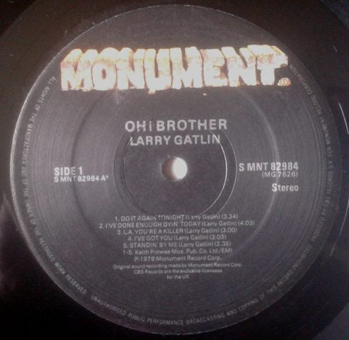 Larry Gatlin : Oh! Brother (LP, Album)