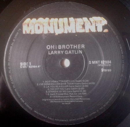 Larry Gatlin : Oh! Brother (LP, Album)