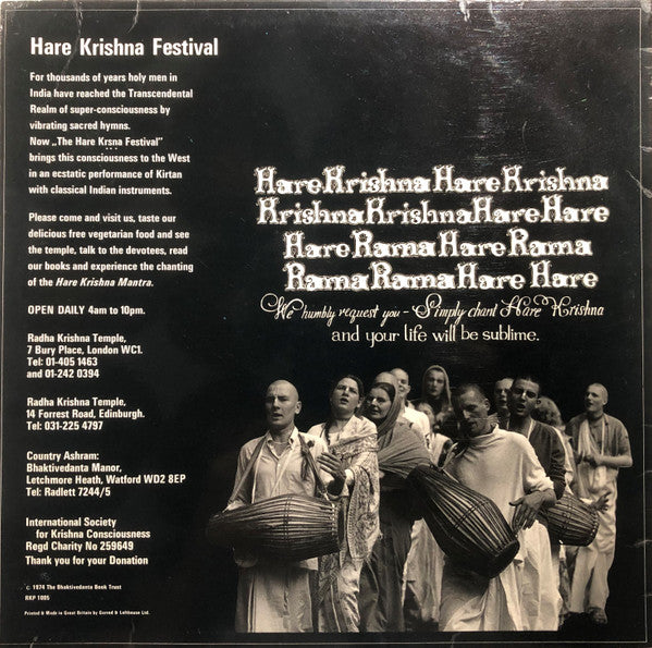 Hare Kṛṣṇa Festival* : Hare Kṛṣṇa Festival (LP, Album)