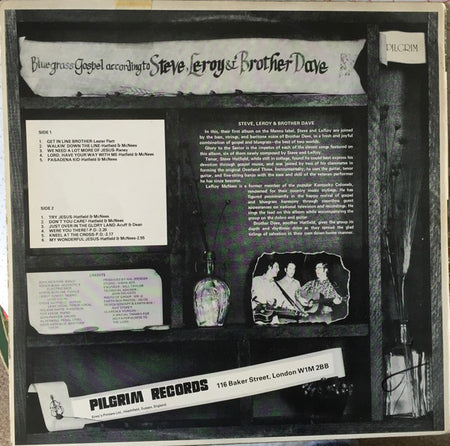 Steve, Leroy & Brother Dave : Bluegrass Gospel According To Steve, Leroy & Brother Dave (LP)