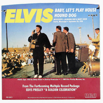 Elvis* : Baby, Let's Play House / Hound Dog (7", Single, Yel)