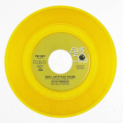 Elvis* : Baby, Let's Play House / Hound Dog (7", Single, Yel)