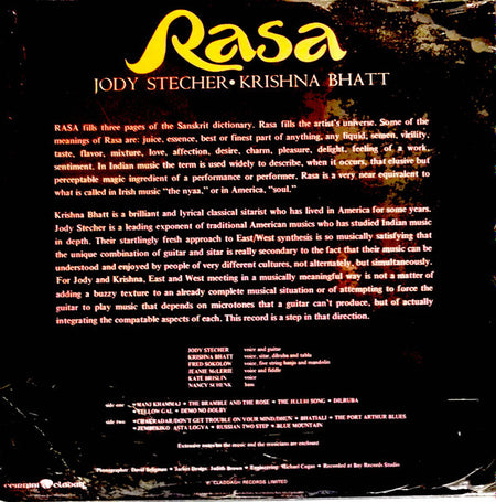 Jody Stecher & Krishna Bhatt : Rasa (LP)