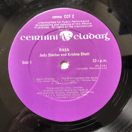 Jody Stecher & Krishna Bhatt : Rasa (LP)