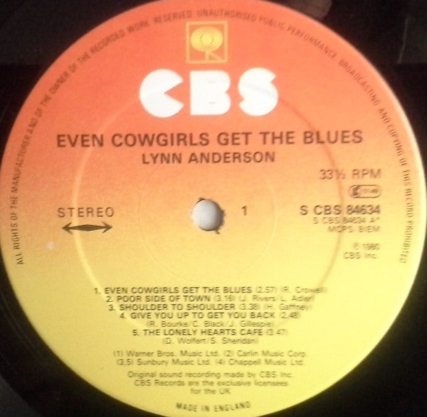 Lynn Anderson : Even Cowgirls Get The Blues (LP, Album)