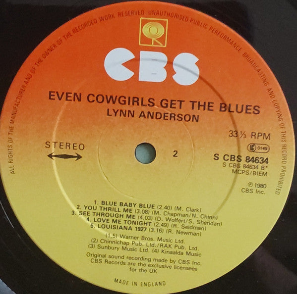 Lynn Anderson : Even Cowgirls Get The Blues (LP, Album)