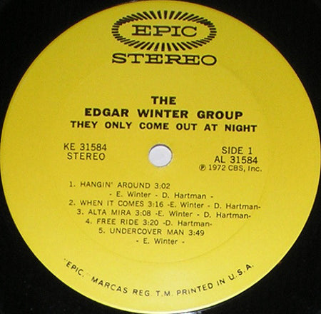 The Edgar Winter Group : They Only Come Out At Night (LP, Album, San)