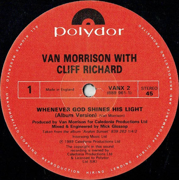 Van Morrison : Whenever God Shines His Light (12", Single)