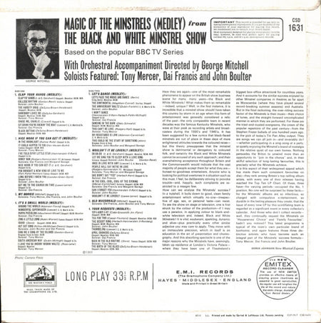 The George Mitchell Minstrels Featuring Tony Mercer, Dai Francis And John Boulter : Magic Of The Minstrels (LP, Album)
